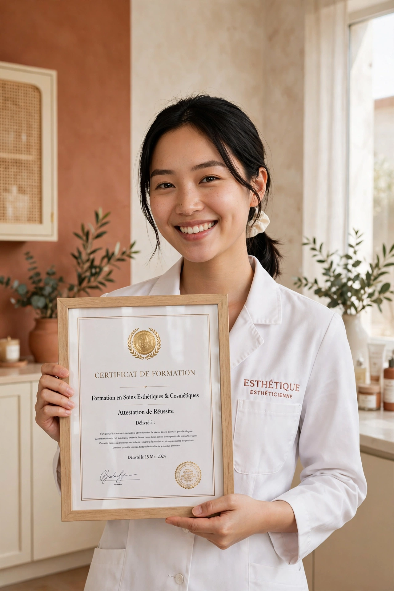 Diplômée fière de son certificat